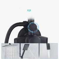 Ensemble de douche Robinetterie de salle de bain Kits Pluie Ensemble de douche Mélangeur Robinet Ensemble de douche Douche Noir Montage mural Moderne