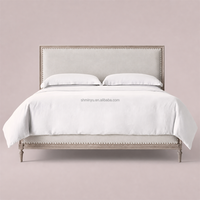 Neu eingetroffen: Luxuriöses, modernes Stoffbett mit Massivholz-Eichenrahmen in Kingsize – Schlafzimmermöbel zur individuellen Gestaltung