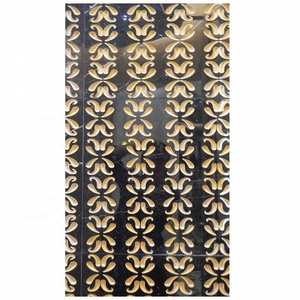 Hotel interior 3D Cnc tallado piedra caliza blanca Oro Negro decoración de pared azulejos mármol - Product Image 5