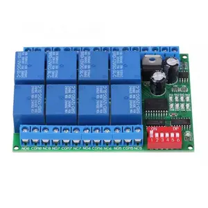 8 Channel DC 12V RS485 Modul Relay RTU 485 Remote Control Switch untuk PLC PTZ Kamera Pemantauan Keamanan