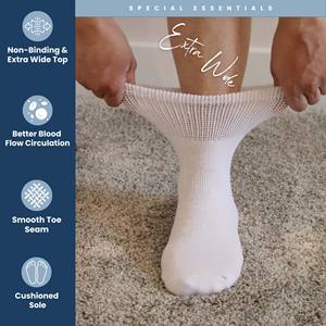 नए अस्पताल कार्बनिक कपास सफेद गैर-बाध्यकारी निर्बाध रूप से परिसंचरण रोगी मधुमेह के मोजे लोगो के साथ संपर्क में सुधार - Product Image 2