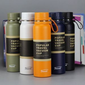 New Designed Travel Silicone Handle Double Wall Stainless <b>Steel</b> Insulated Water <b>Bottle</b> with Custom logo - Product Image 1