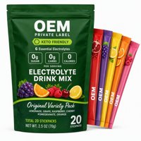 Poudre d'électrolytes compatible avec le régime cétogène, 0 sucre, 0 glucides, 6 électrolytes, récupération musculaire, hydratation, nutrition sportive, sachet individuel