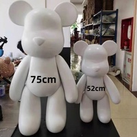 Ours en résine personnalisé 2024, fait main, 18-75 cm, peint à la main, cadeau d'affaires artistique, ours fluide