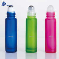 Flacons de luxe portables de 10 ml en verre dépoli épais avec bille roll-on pour huiles essentielles et parfums – Contenants de voyage rechargeables