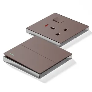 S1 interruptores de parede padrão britânico, 5 pinos 13a 15a 16a marrom branco rosa dourado cinza com portas usb