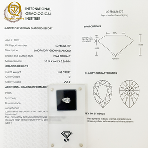 Pendientes Colgantes de Platino con Diamantes Cultivados en Laboratorio, Corte Pera y Cojín, con Certificado IGI, para Mujer - Product Image 6