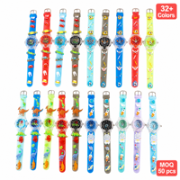 Meilleure Vente 2026 : Montre Enfant à Quartz 3D Lumineuse LED, 32 Motifs Colorés, Logo Personnalisé OEM, Vente en Gros, Cadeau