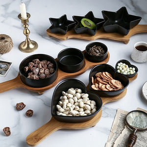 <span class=keywords><strong>Assiette</strong></span> en céramique de fruits secs à 3 compartiments bol de trempage de sauce soja plateau de service décoration de table - Product Image 1