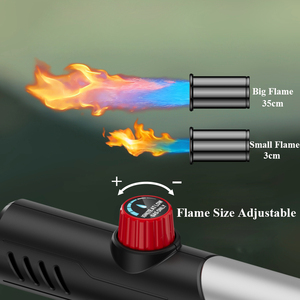 Chalumeau au propane pour grillades et barbecues - Chalumeau portatif haute puissance avec flamme réglable, allume-feu portable pour la cuisine - Product Image 5