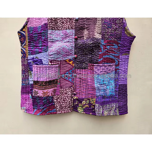 Chaqueta de Verano Unisex Hecha a Mano, Reversible, de Seda, con Parches, Acolchada, Transpirable, con Decoración de Rayas, Venta al Por Mayor - Product Image 6