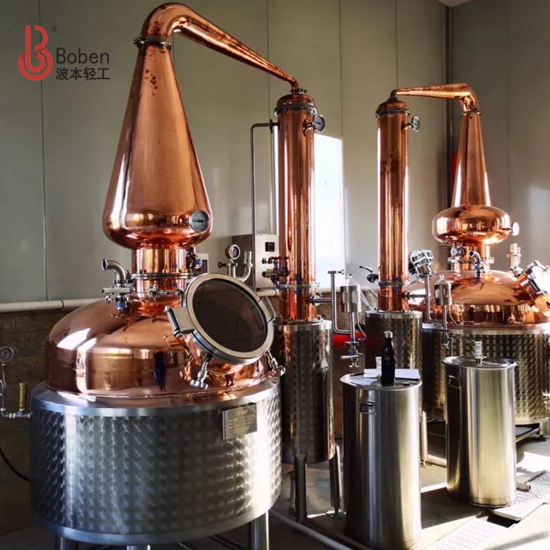 Boben Whisky Double Pot Still Distillation Equipment For Whisky Steam Heating Distillers Whisky Distillery