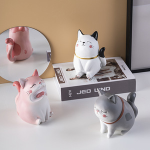 Colorido Estilo nórdico resina arte sala <span class=keywords><strong>de</strong></span> estar TV gabinete dormitorio Navidad joyería lindo Ins creativo fantasía gato adornos - Product Image 1