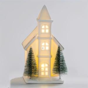 Fast Delivery <strong>Lowes</strong> White Porcelain <strong>Village</strong> House Led Lighted <strong>Christmas</strong> Ceramic Houses - Product Image 3