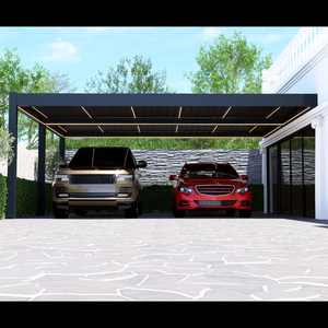 Aluminium Acier Sunroom Carport <span class=keywords><strong>Garage</strong></span> Parking Extérieur Port Extérieur Pergolas Modernes pour Voiture - Product Image 4
