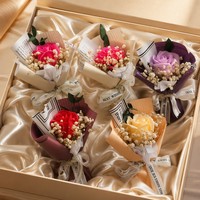 Caja de Regalo con Flores de Jabón Hechas a Mano para el Día de San Valentín, Día de la Madre, Día del Maestro, Graduación, Flores Preservadas al por Mayor
