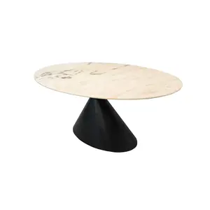 Nóng bán sang trọng bàn ăn với thép không gỉ đá cẩm thạch tự nhiên Frisbee bảng