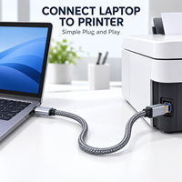Kabel sinkronisasi data kabel cetak USB Tipe C ke USB 2.0 tipe B Kabel pemindai Printer untuk Laptop