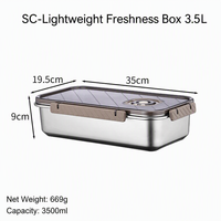 304 Food Grade Eenvoudige Koelkast Fruit Roestvrijstalen Lunchbox Verzegelde Opbergdoos