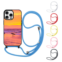 Vente en gros 2D TPU PC blanc Sublimation aluminium étui de téléphone avec lanière pour iPhone 16 15 pro max 14 étuis personnalisés pour Smartphone
