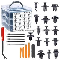 Kit de 750 attaches universelles pour voiture avec 16 types de fixations pour carrosserie, panneaux de porte, garnitures intérieures, ailes - Fabriqué en Chine