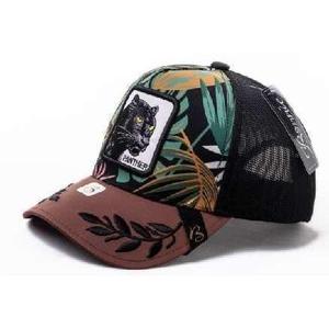 Cappello Trucker Panther in Tessuto a Rete, Regolabile, Unisex, Casual, Primavera-Estate, 6 Pannelli, con Ricamo sul Pannello Frontale - Product Image 1
