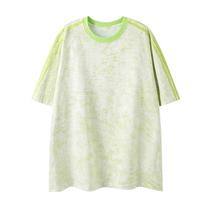 <span class=keywords><strong>Camiseta</strong></span> retro americana de manga corta con tres franjas y efecto tie-dye, se puede personalizar con logotipo, <span class=keywords><strong>camiseta</strong></span> holgada de verano para hombre. - Product Image 5