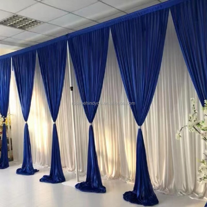 Rideau de fond de scène pour mariage, draperies de décoration de fête, rideau rose froissé avec franges à sequins - Product Image 3