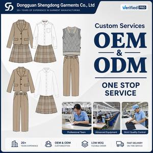 Uniformes d'école primaire 2026 personnalisés en coton, échantillons gratuits, faible MOQ, ensembles de vêtements formels pour l'école, blazer et costume, directement de l'usine - Product Image 1
