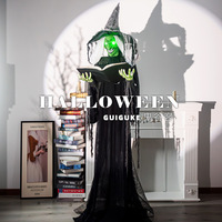 2025 nouveau Halloween activé par le mouvement Statue de sorcière maison hantée extérieur debout Animatronic décoration accessoire