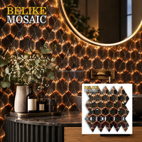 Mosaïque artistique 3D en acier inoxydable, effet patine imitation rustique, design intérieur moderne intemporel et somptueux