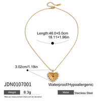 Romantique Rouge Zircon Coeur Pendentif Collier 18K Plaqué Or En Acier Inoxydable Bijoux Classique Lien Chaîne Pendentif pour Femmes Cadeau