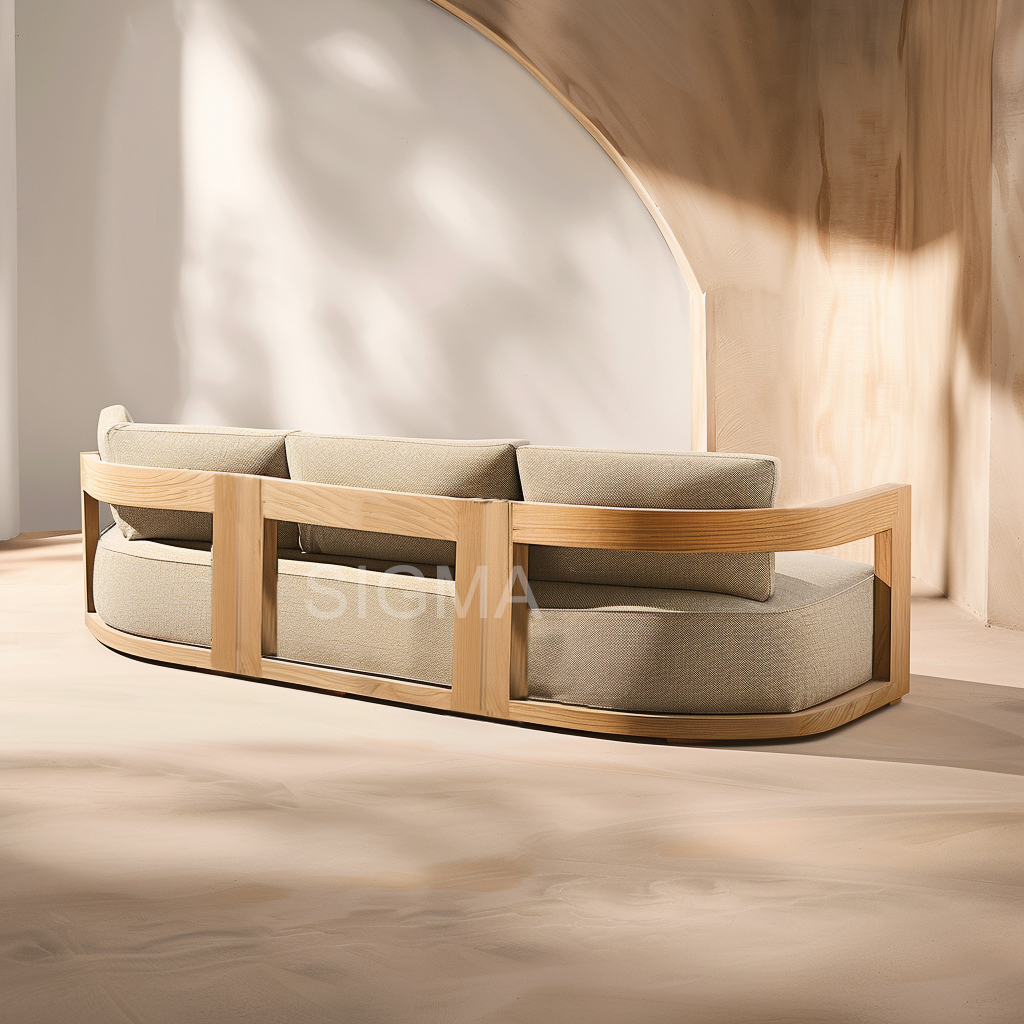 2024 Modern outdoor best selling Luxury solid Teak  Wooden Frame Garden Patio Outdoor  Sofa set