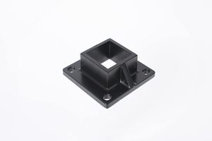 Support de fixation au sol pour poteau carré de 2 pouces et garde-corps de terrasse, robuste, en aluminium, noir - Product Image 3