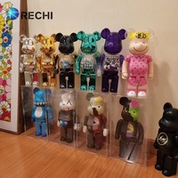 Vitrine de collection de figurines en acrylique illuminée RECHI avec éclairage LED pour le rangement et l'exposition de figurines Bear Brick