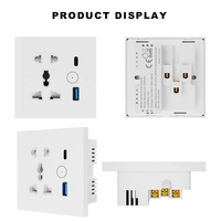 Prise intelligente BAOBEN WiFi, prise universelle Tuya EU UK QC3.0 USB Type-C, charge rapide, compatible avec Alexa Google Home