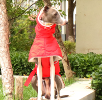 Herbst-Winter-Korallenfleece-Mantel für Greyhound, Whippet, Windhund mit Leinenhalterung und Bauchbedeckung für Kleine, Mittlere und Große Hunde