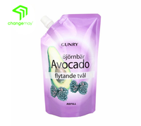 Pochette à bec verseur réutilisable personnalisée de haute qualité pour savon liquide, shampoing, liquide vaisselle, détergent, emballage Doypack, qualité alimentaire