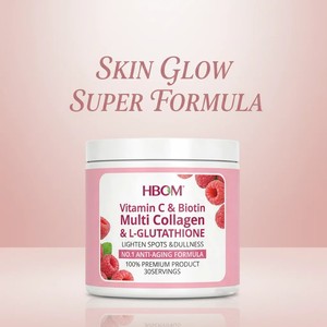 Bebida en polvo de colágeno multipeces natural de animales alimentados con pasto, con glutatión, péptidos, biotina, vitamina C y ácido hialurónico para blanquear la piel. - Product Image 3