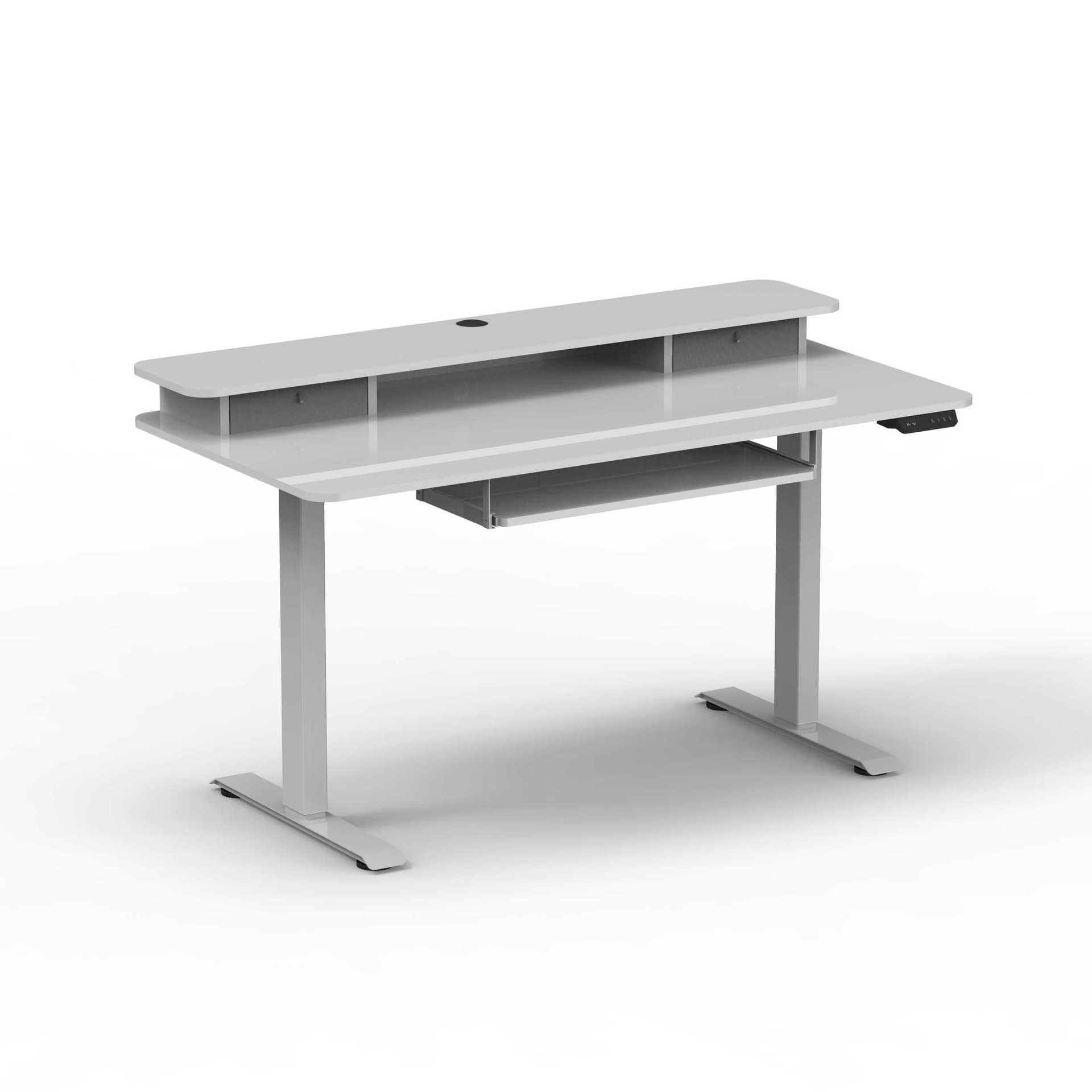 โครงโต๊ะสีขาว มอเตอร์คู่ 2JRF2 แผงสีขาว