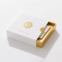 Boîte magnétique personnalisée et boîte cadeau bleue pour ensemble de soins de la peau et emballage de luxe, texture de papier élégante
