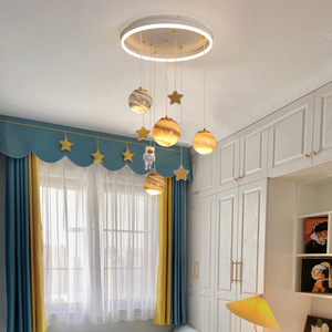 Lustre LED Moderne APCITL <span class=keywords><strong>Princesse</strong></span> Terre Voyageuse Créative, Lampe de Chambre d'Enfant de Taille Moyenne, Blanc Spatial - Product Image 3