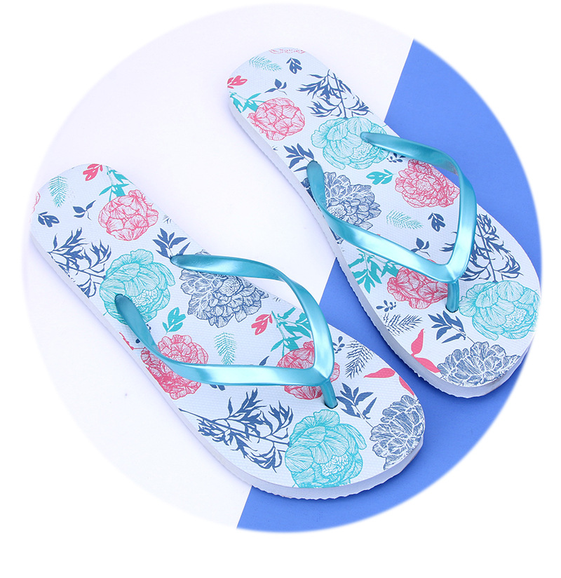 Custom Logo Flip-flops Slippers PE Women's Printed Beach Flip Flops Wholesale