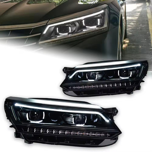 Fari LED Premium per Volkswagen <span class=keywords><strong>Passat</strong></span> 2016 <span class=keywords><strong>2017</strong></span> 2018 2019, Luci Anteriori Bianche Brillanti con Occhi d'Angelo DRL - Product Image 1