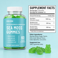 Bonbons gélifiés à la mousse de mer végétalienne non-OGM pour adultes, soutien immunitaire, digestion, antioxydant et sommeil