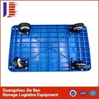 Poignée en acier pliable à quatre roues de 300kg, plate-forme en plastique, chariot à main, brouette