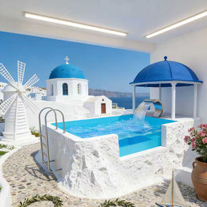 Compact Urban Swimming Pool with Vertical Garden Walls and Custom <b>Lighting</b> Design Pool - Product Image 5