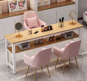 Mesa de Manicura Exclusiva para Salón de Uñas, Soporte de Maquillaje Famoso en Internet, Mesa de Manicura Individual y Doble de Lujo Ligero y Sencillo - Product Image 2