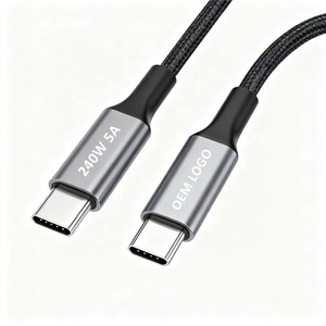 Câble de charge rapide <span class=keywords><strong>USB</strong></span> C, câble de <span class=keywords><strong>type</strong></span> C 240W 5A 48V, charge rapide, 1m 2m 3m, câble de données tressé en nylon, chargeur de <span class=keywords><strong>type</strong></span> C vers <span class=keywords><strong>USB</strong></span>-C, personnalisé - Product Image 1