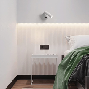 Lámpara de Lectura LED para Cabecera de Hotel con Puerto de Carga USB, Lámpara de Lectura Giratoria Moderna para Mesita de Noche, Aplique de Pared para Habitación - Product Image 3